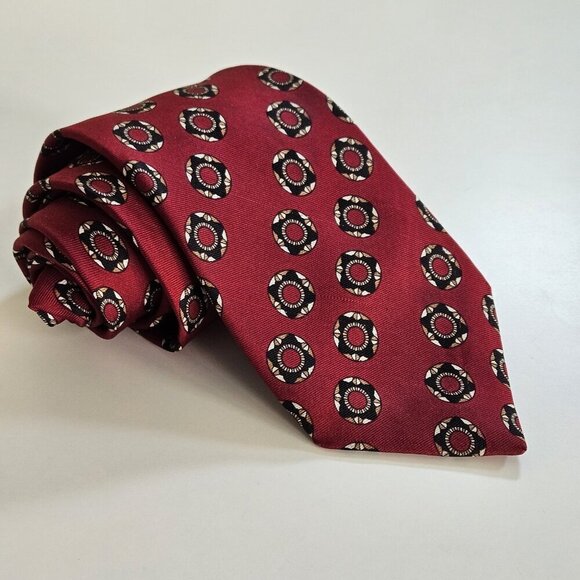 Unbranded Handmade Silk Tie France Geometric Boho Office Preppy W3.5" L59.5" - Picture 16 of 16